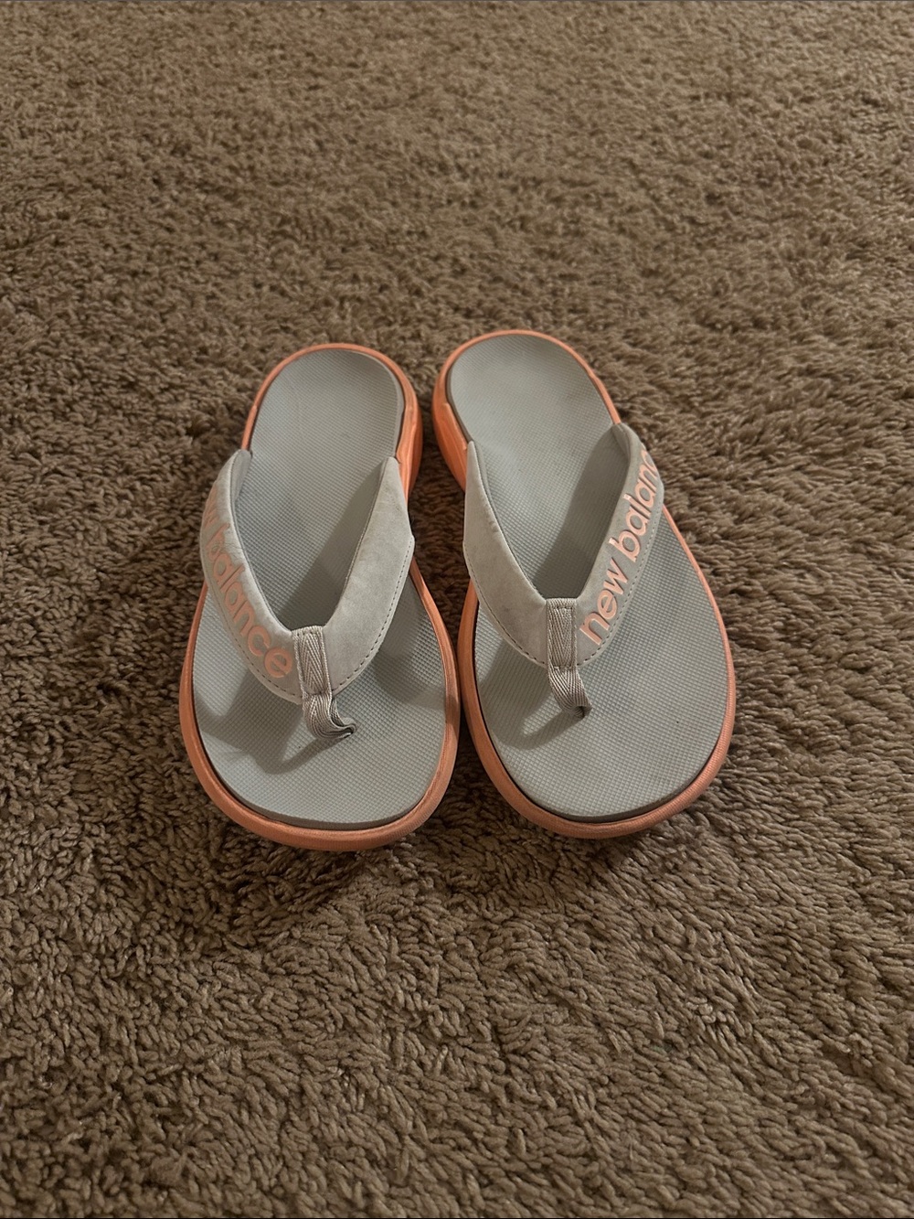 New Balance Kids Gray and Coral sandals
